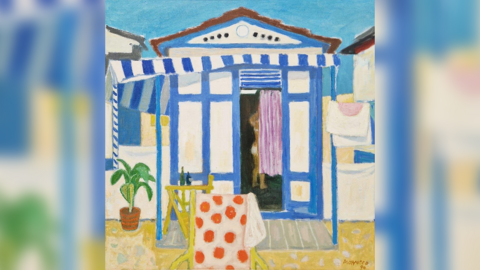 Alberto Morocco (1917-1998), oil on canvas, beach hut at the lido which sold for 12,000