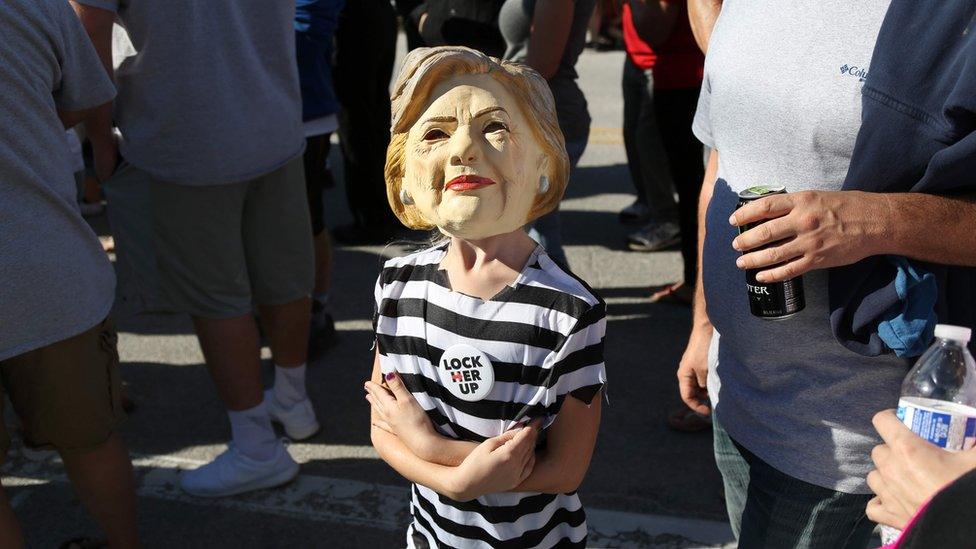 A young supporter of Republican presidential nominee Donald Trump