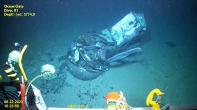 Titan wreckage on seabed 