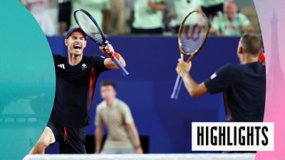 GB's Andy Murray & Dan Evans celebrate win