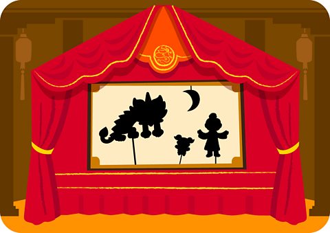 A Chinese shadow puppet show.