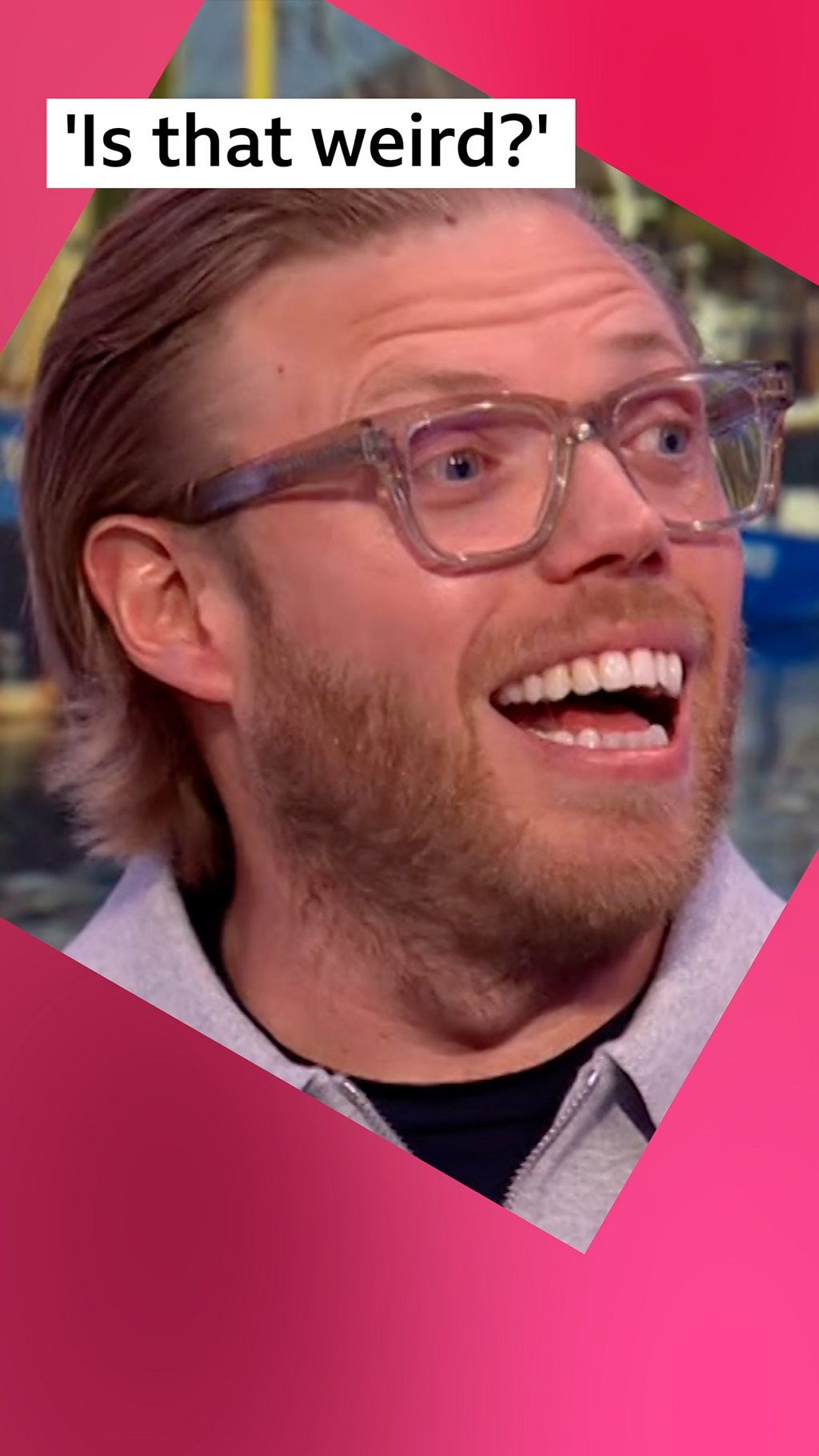 Rob Beckett smiling in the One Show studio