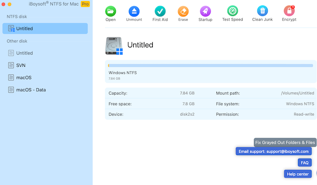 use iBoysoft NTFS for Mac