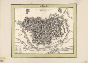 Stadtplan von Augsburg, Kupferst., 1662