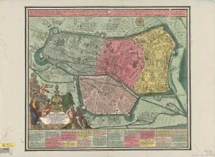 Stadtplan von Augsburg, ca. 1:4 000, Kupferst., 1757