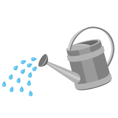 Silver Watering Can Pouring