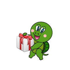 Tortuga dando regalo