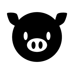 Black and White Pig Face Symbol