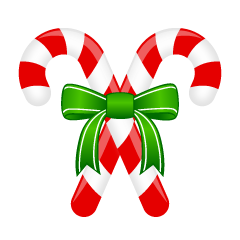 Candy Cane with Bow