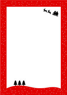 Flying Santa Silhouette Border