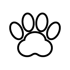 Paw Print Black and White