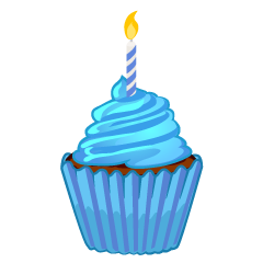 Blue Birthday Cupcake