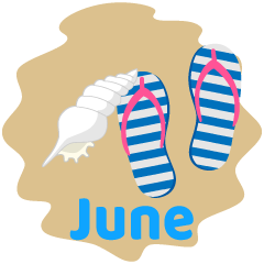 Beach Sandals and Shell June