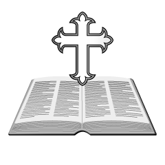 Open Bible with Cross