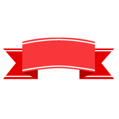 Short Red Banner Ribbon