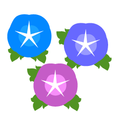 Simple Three Morning Glory Flowers