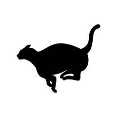 Dash Running Cat Silhouette