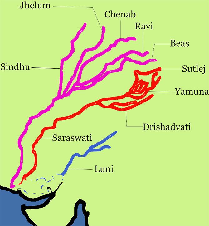 Ganga jamuna saraswati rivers map - bettamac