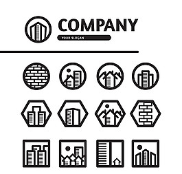 13款创意房地产公司图标矢量素材
