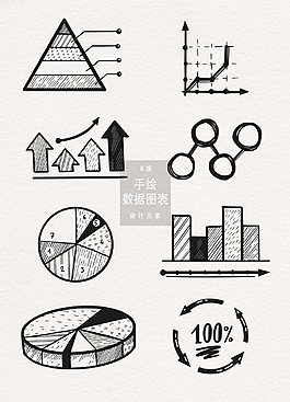 手绘数据信息图表素材