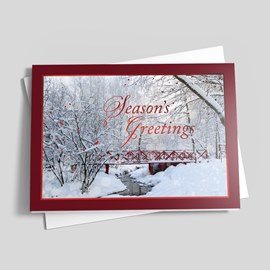 Bridge to Winter Holiday Card