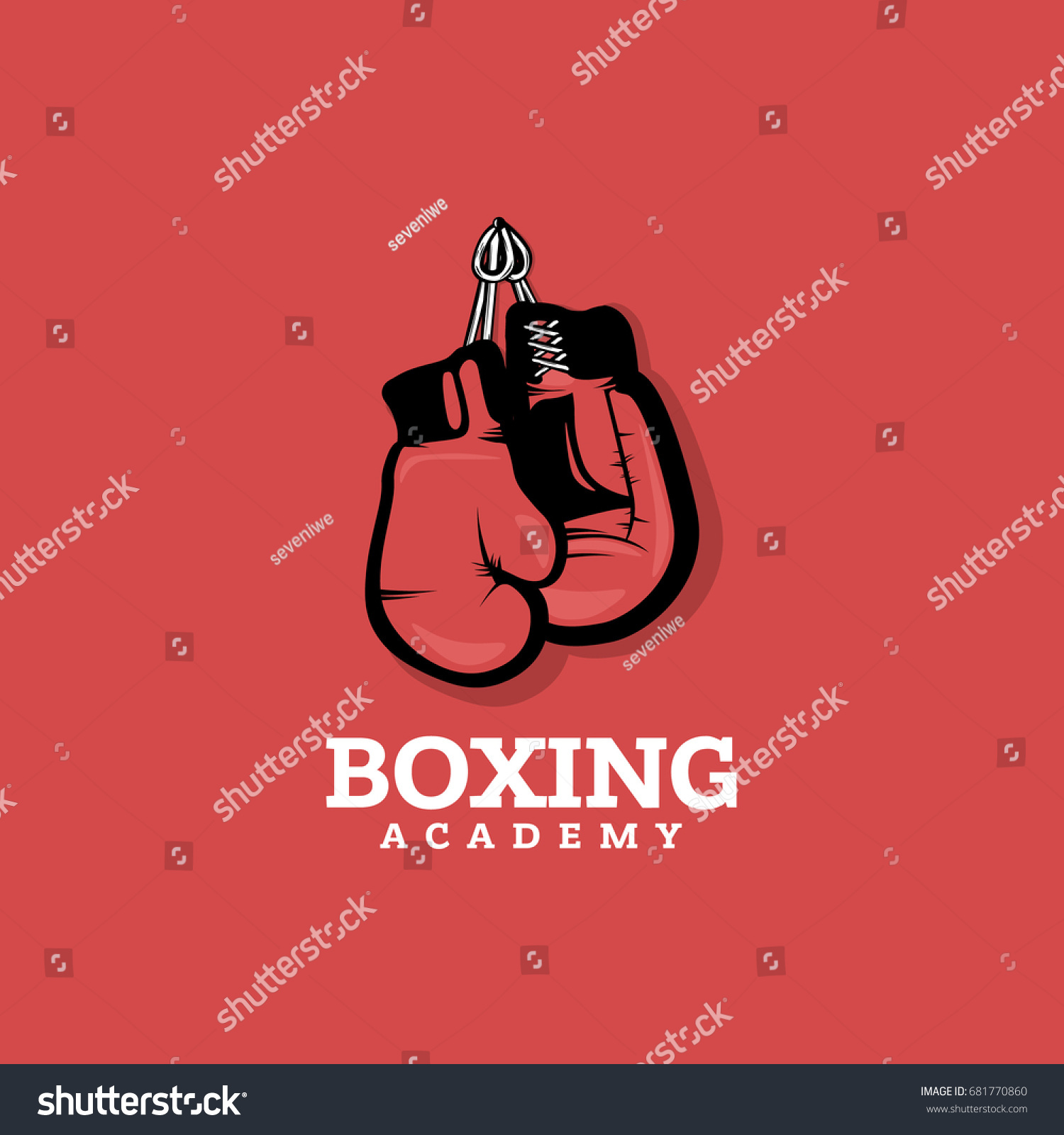 Boxing logo concept on red background with - Royalty Free Stock Vector ...