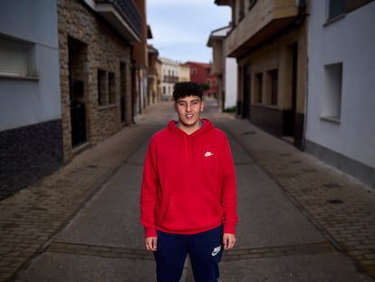 Mohamed Amin Laanaya, de 19 años, en Arguedas (Navarra).