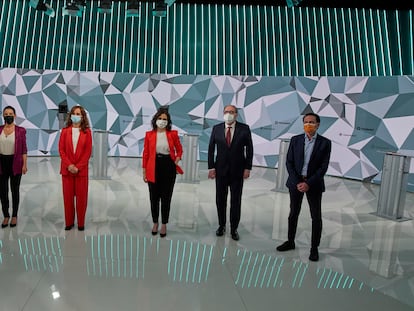 Debate electoral en Telemadrid previo a las elecciones a la Asamblea de Madrid.