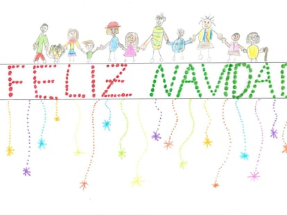 Dibujo titulado 'Navidad' de Lidia Arenas Romero, del colegio Capitán Cortés, uno de los seis ganadores del concurso.