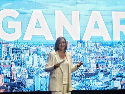 La portavoz municipal del PP en el Ayuntamiento de València, María José Català, en el 13º Congreso del PP de València celebrado en el Museo de las Ciencias Príncipe Felipe.