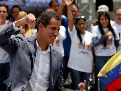 El líder opositor venezolano Juan Guaidó durante un acto en Caracas.