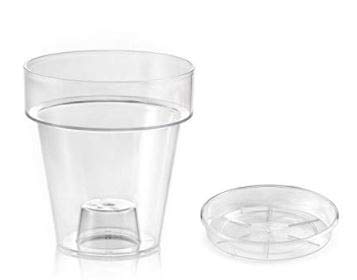 TRANSPARENT VESSEL "PORT" WITH SUPPORT FOR ORCHIDS DIAMETER CM 14, COMPLETE WITH POT DISH (3)