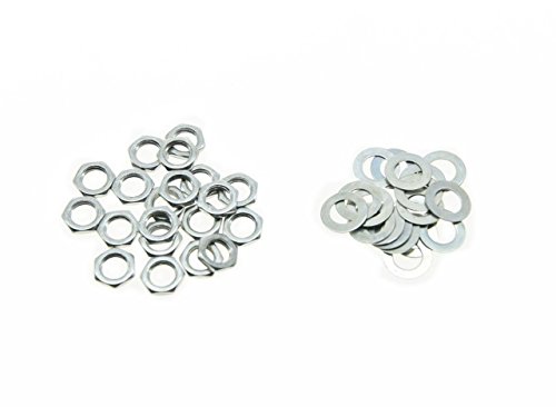 KAISH 20pcs Zinc Metric M7 Guitar Pots Nuts and Washers for Mini 16mm Metric Pots Details about Pack of 20 Zinc Metric M8 Guitar Pots Nut and Washer for 24mm Large Metric Pots