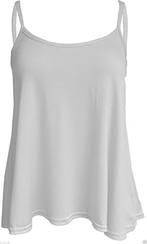 Re Tech UKLadies New Camisole Tops for Women UK Cami Top Plain Strappy Swing Vest Summer Flared Sleeveless Spaghetti Tank Women's Vests