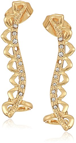 Ettika Womens Antique Gold Earring Jacket Crawlers, Gold, One Size