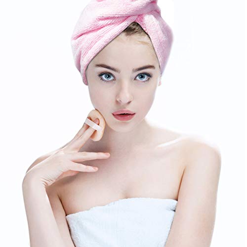 Hairizone Super Absorbent Hair Towel Microfiber Fast Drying Hair Turban Wrap for Girls, Pink