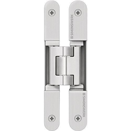 Gedotec Door Hinge TECTUS TE 240 3D N, Concealed for Blunt Doors, Silver-Coloured Coated - Stainless Steel Look