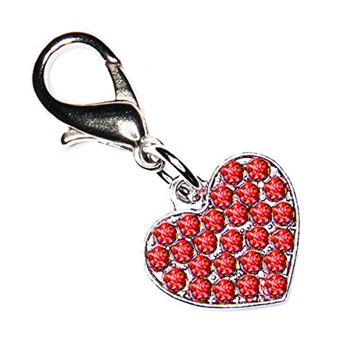 SKS Crystal Diamante Clip On Heart Charm