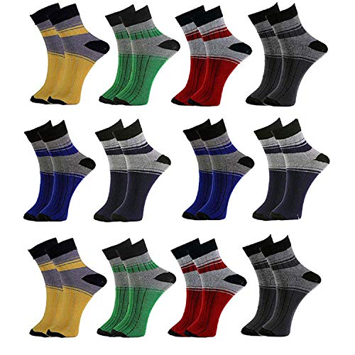 SUPER DEAL BAZZAR STORE Men's Ankle Length Cotton Socks - (Pack of 12)