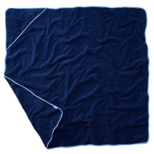 SowelHooded Towel Adult, Beach Towel, 100% Cotton Terrycloth, Size 55 x 55 inches, Navy/Blue