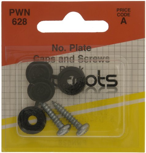 Wot-Nots Pearl PWN628 Number Plate Screw and Cap - Black