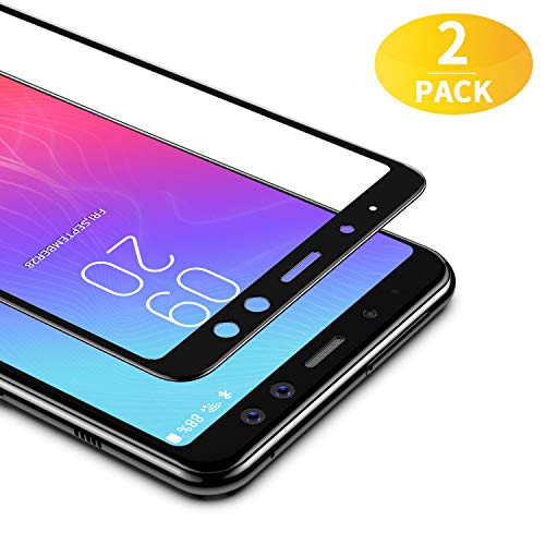 BANNIO 3D Temped Glass Full Screen Protector Samsung Galaxy A8 2018 - Black (2 Pack)