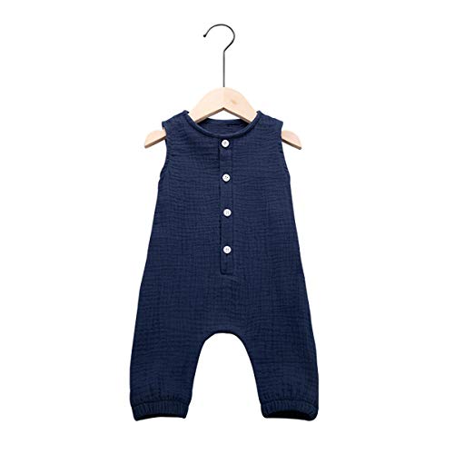 Newborn Baby Boys Girls Romper Jumpsuit Cotton Linen Sleeveless Ruffled Bodysuit Infant Summer Clothes Outfits