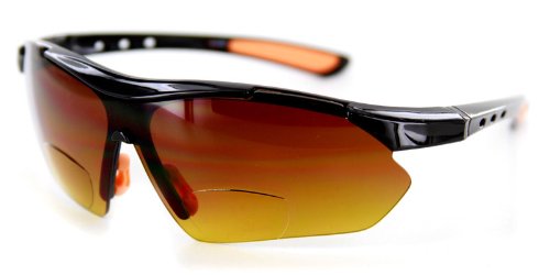 Aloha EyewearDaredevil Fashion Bifocal Sunglasses w/Wrap-Around Sports Design and Anti-Glare Coating for Active Men