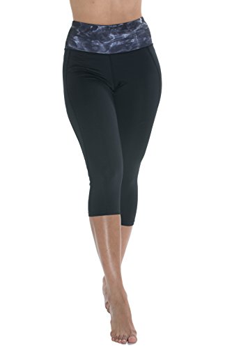 Aqua DesignCapri Leggings for Women: High Waisted Cropped Womens Legging