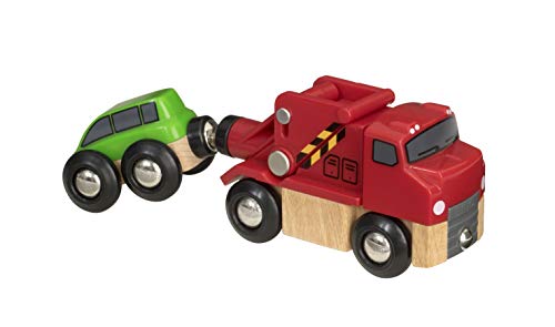 Brio World 33528 Trusty Tow Truck Wooden Toy Train Accessory For Kids Ages 3 And Up