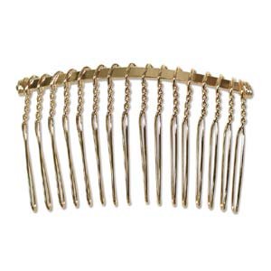 Metal Hair Comb Gold Plate (6) 25010