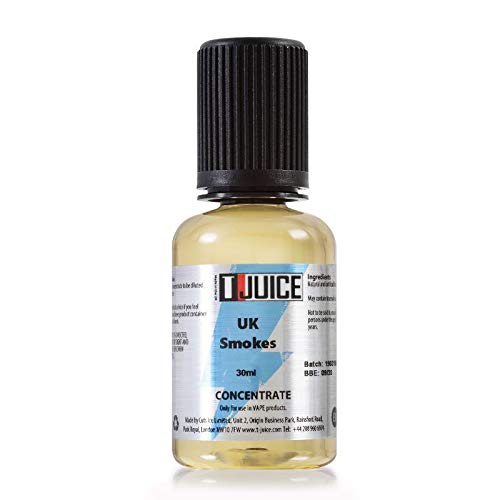 T Juice | UK Smokes | E Liquid Concentrate 30ml Flavour for Vape E Cigarettes | No Nicotine (Packaging May Vary)