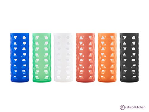 Glass Bottle Silicone Sleeves for Epica, Hydro Flask, Estilo, & Similar Vacuum & Glass Bottles, 6 Pack Multicolor