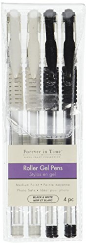 Multicraft Imports GP060F Black &amp; White Scrapbook Gel Pens (4 Pack), Multicolor